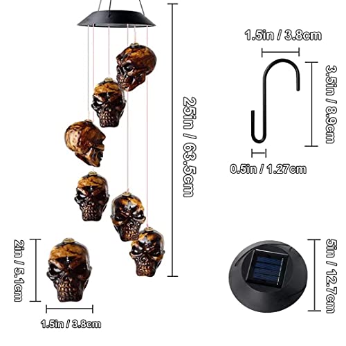 Skull String Color Light Solar Wind Chime