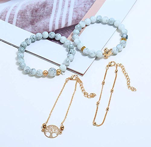 Turtle Bracelet Bead Chain Set of 4