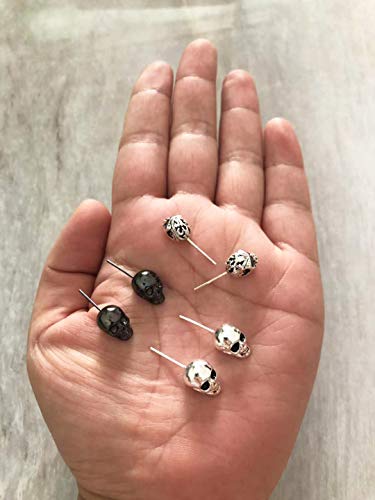 3 Pairs Gothic Skull Earrings