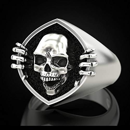 Gothic Men Skeleton Head Ring