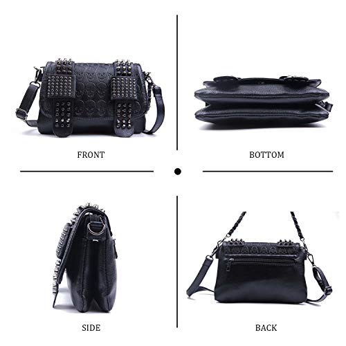 Gothic Skull Rivet Cross Body Bag