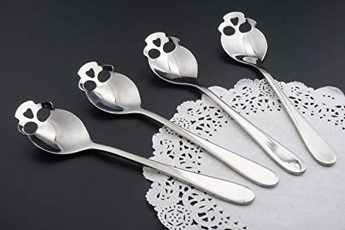 Set of 6 Stainless Steel Skull Spoon