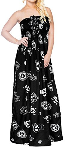 Skull Maxi Skirt Backless Sundress