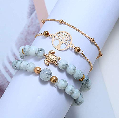 Turtle Bracelet Bead Chain Set of 4
