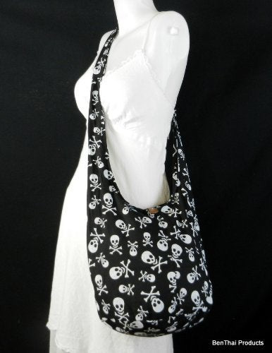 Skull Cotton Sling Crossbody Bag