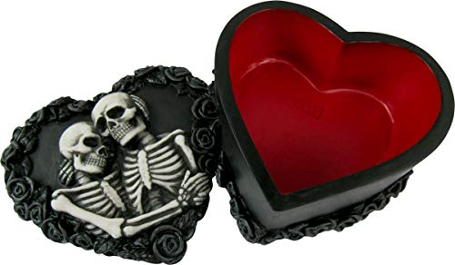 To Have & To Hold Skeleton Black Rose Keepsake Jewelry Trinket Box 5-inch