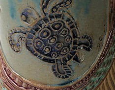 Sea Turtle Handmade Stoneware Pottery Mug 12 oz
