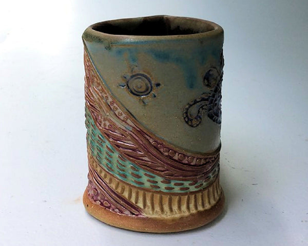 Sea Turtle Handmade Stoneware Pottery Mug 12 oz