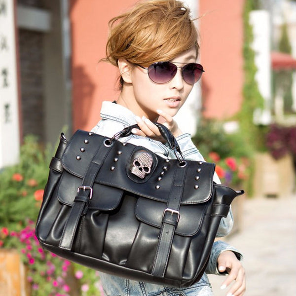 Skull Rivet Shoulder Bag