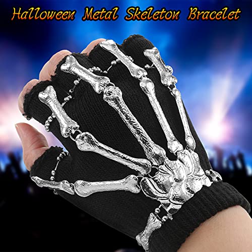 2 Pieces Skeleton Skull Finger Bracelet