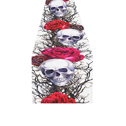 Sugar Skull Roses Table Runner Decor
