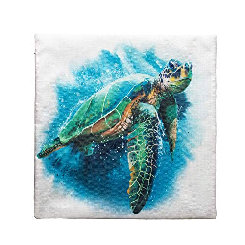 Sea Turtle Cotton Linen Pillow Cover 18 x 18 Inch