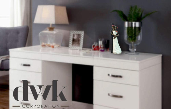 Hand-Painted Day of The Dead Dancing Skeleton Couple Figurine, 8-inch