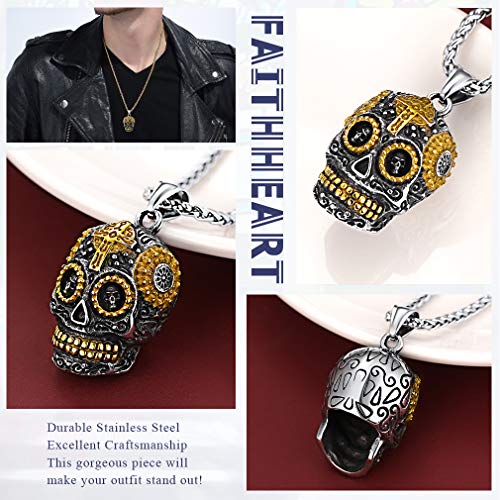 Stainless Steel Gothic Skull Necklace