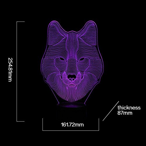 Wolf 7 Colors USB Charge LED Table Desk Lamp