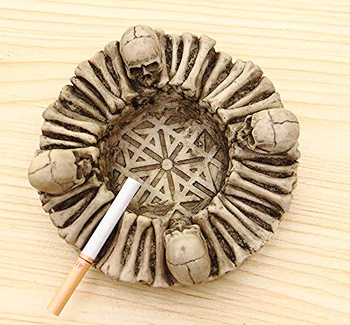 Resin Skull Skeleton Bones Ashtray
