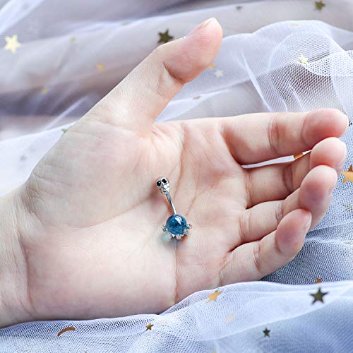 Surgical Steel Skull Navel Belly Button Ring