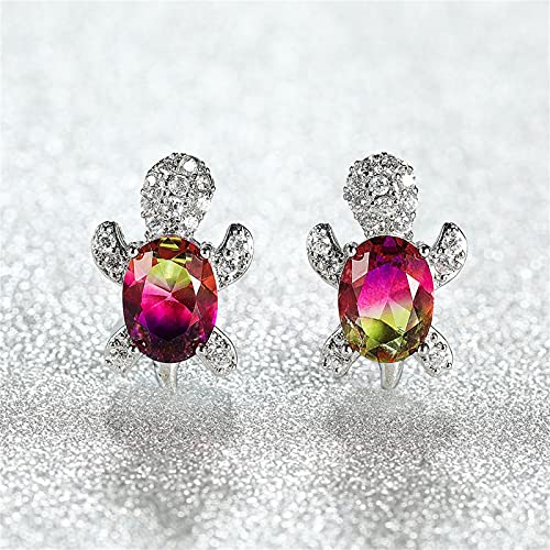 Rhinestone Sea Turtle Stud Earrings