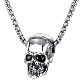 Stainless Steel Retro Gothic Skull Pendant Necklace