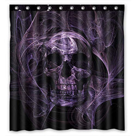 Fluorescence Skull Waterproof Shower Curtain 66 x 72 Inches