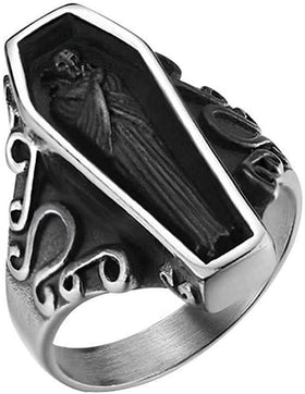 Retro Vintage Vampire Coffin Ring