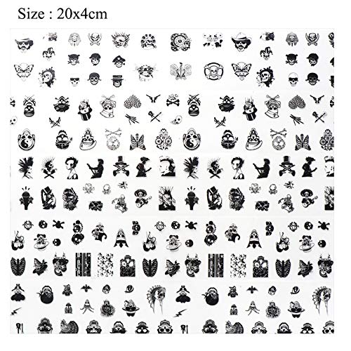 10 Rolls Black Skull Design Nail Foils Art Foil Transfer Stickers
