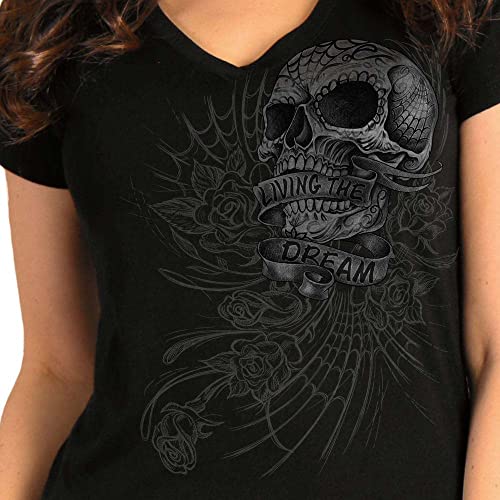 Women Black Sweet Demise V-Neck Shirt