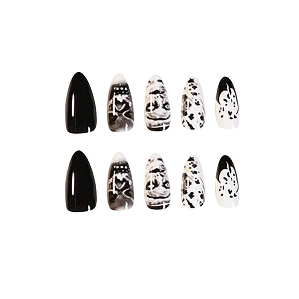 24PCS Gothic Skull Press On Nails