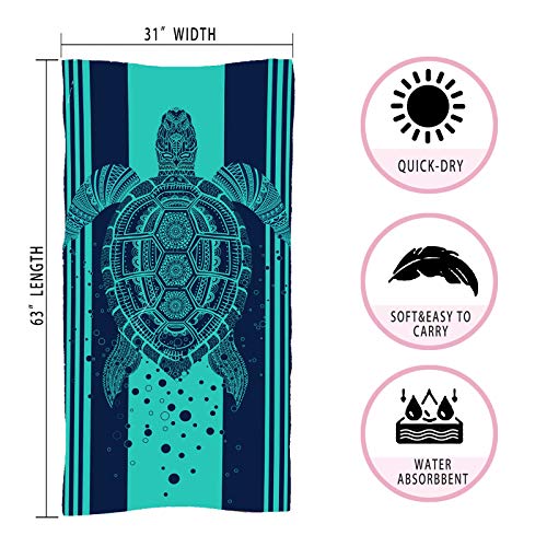Sea Turtle Microfiber Towel 31" x 60"