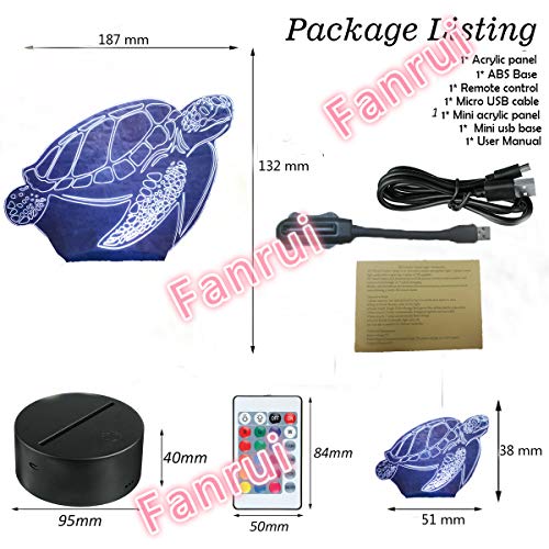 Sea Turtle Lamp 7 Colors Change USB Powered Lamp