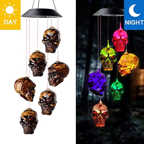 Skull String Color Light Solar Wind Chime