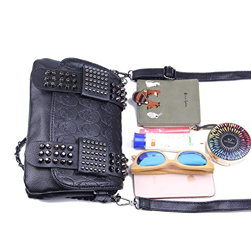 Gothic Skull Rivet Cross Body Bag