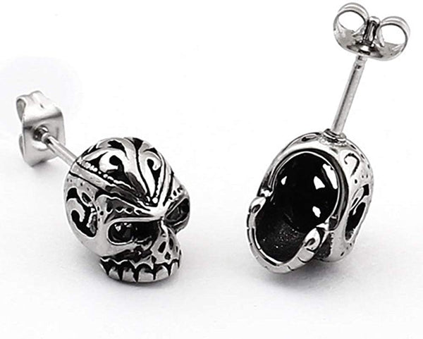 Stainless Steel Skull Stud Earrings