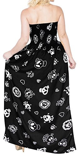 Skull Maxi Skirt Backless Sundress