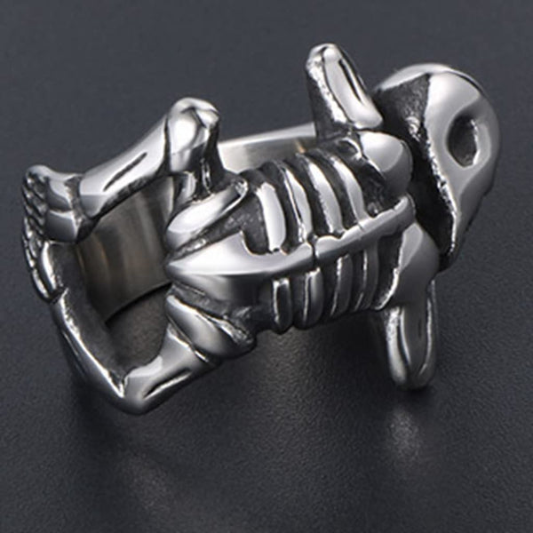 Vintage Skeleton Skull Death Statement Ring