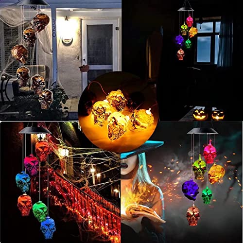 Skull String Color Light Solar Wind Chime