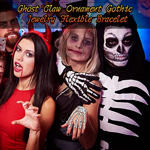 2 Pieces Skeleton Skull Finger Bracelet