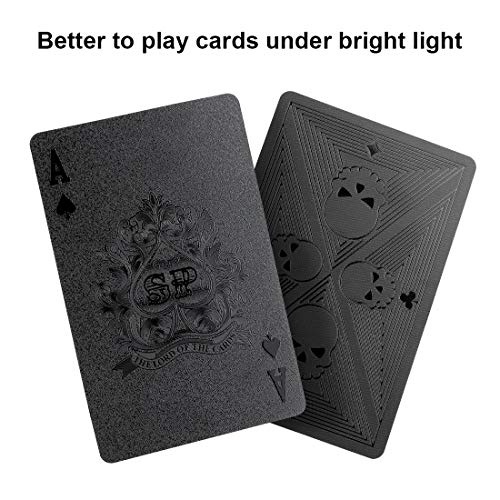 Black Skull Waterproof Deck Playing Cards