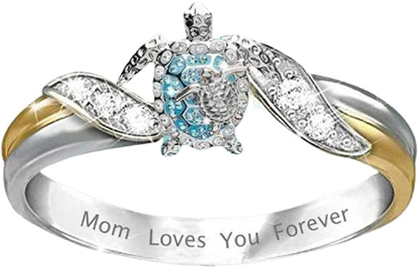 Sea Turtle Mom Loves You Forever Ring