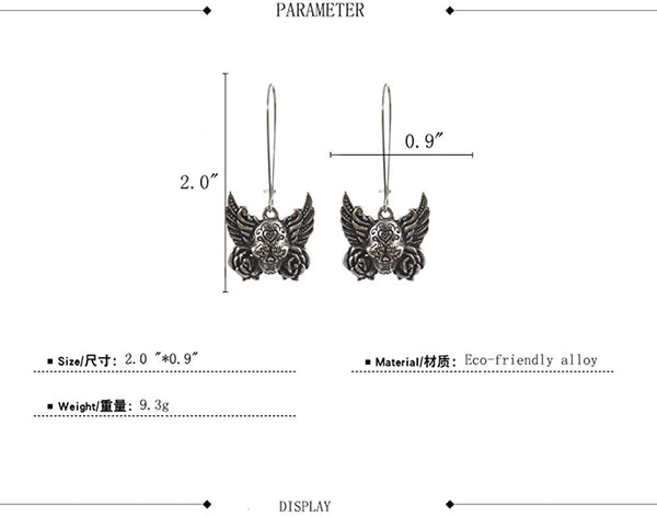 Butterfly Skull Dangle Earrings