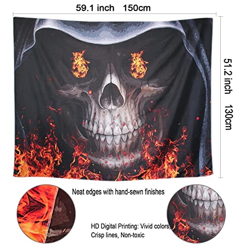 Skull Demon Slayer Tapestry 51"H X 59"L