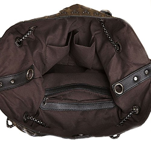 Skull Print Hobo Tote Shoulder Bag Package