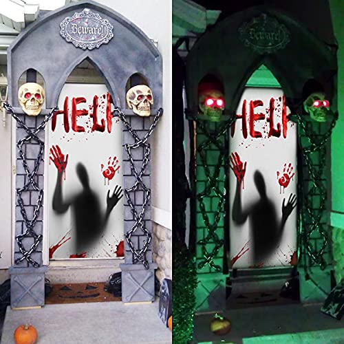 2PCS Halloween Haunted House Decoration Window Door Cover