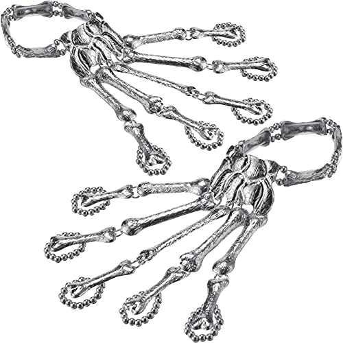 2 Pieces Skeleton Skull Finger Bracelet