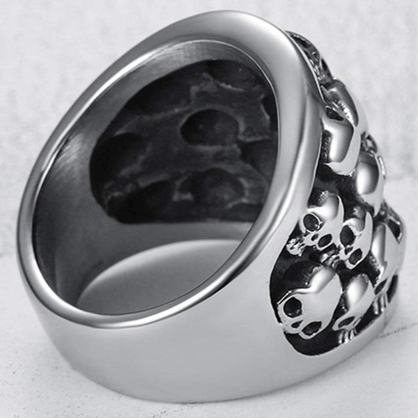 Stainless Steel Death Gothic Skull Biker Ring