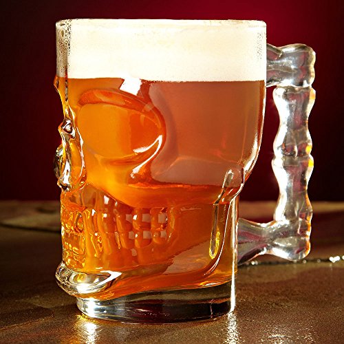 Set of 2 Skull Face Beer Mugs 17.6 oz.