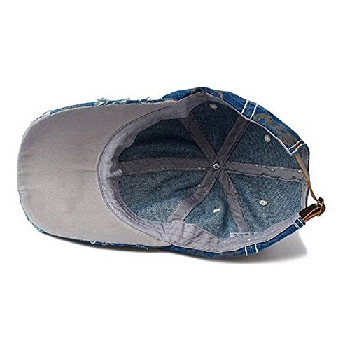 Unisex Casual Denim Skull Adjustable Hat