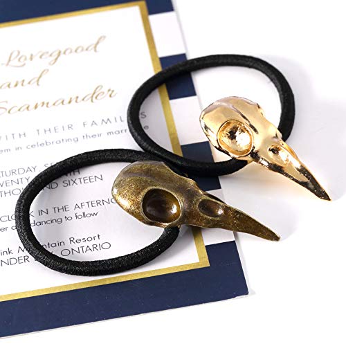 Women Elastic Metal Alloy Skull Pattern Hair Holder (Set of 4pcs)