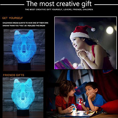 Wolf 7 Colors USB Charge LED Table Desk Lamp