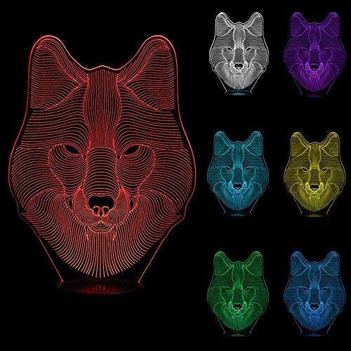 Wolf 7 Colors USB Charge LED Table Desk Lamp